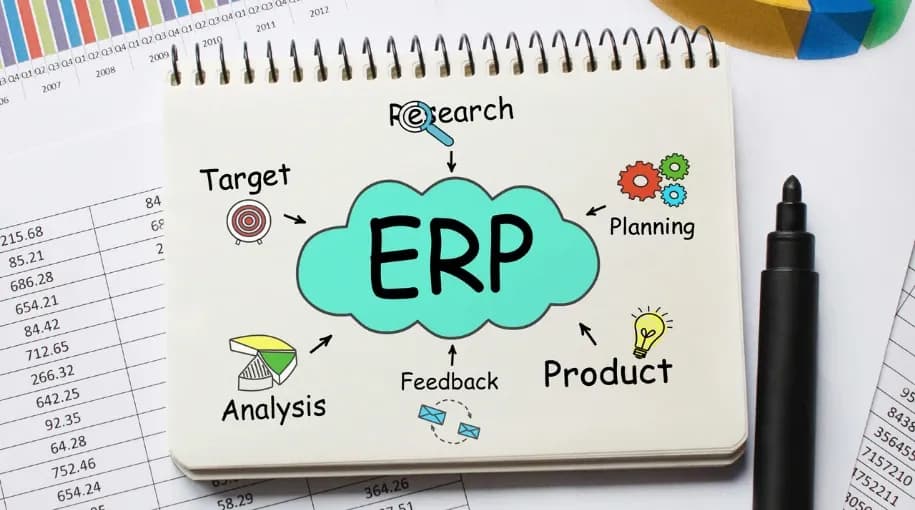 Dashboard view of an ERP system powered by AI and automation, enabling real-time decision-making for businesses – representing the future of ERP solutions.