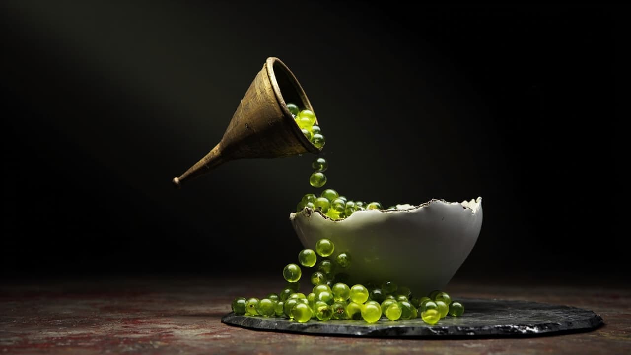 Why Your BNPL AI Approves More Loans But Defaults Keep Climbing — illustration depicting A wide brass funnel pours green glass marbles into a cracked ceramic bowl, marbles spilling over the rim onto a red-stained concrete floor