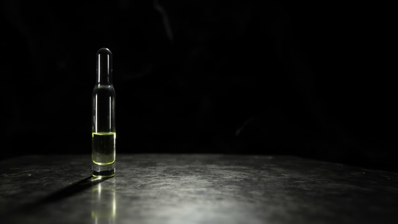 The Distroless Docker Image Pattern That Kills Incident Response — illustration depicting A sealed clear glass ampoule, empty and smooth-walled, standing alone on a cold steel table beneath a single surgical light