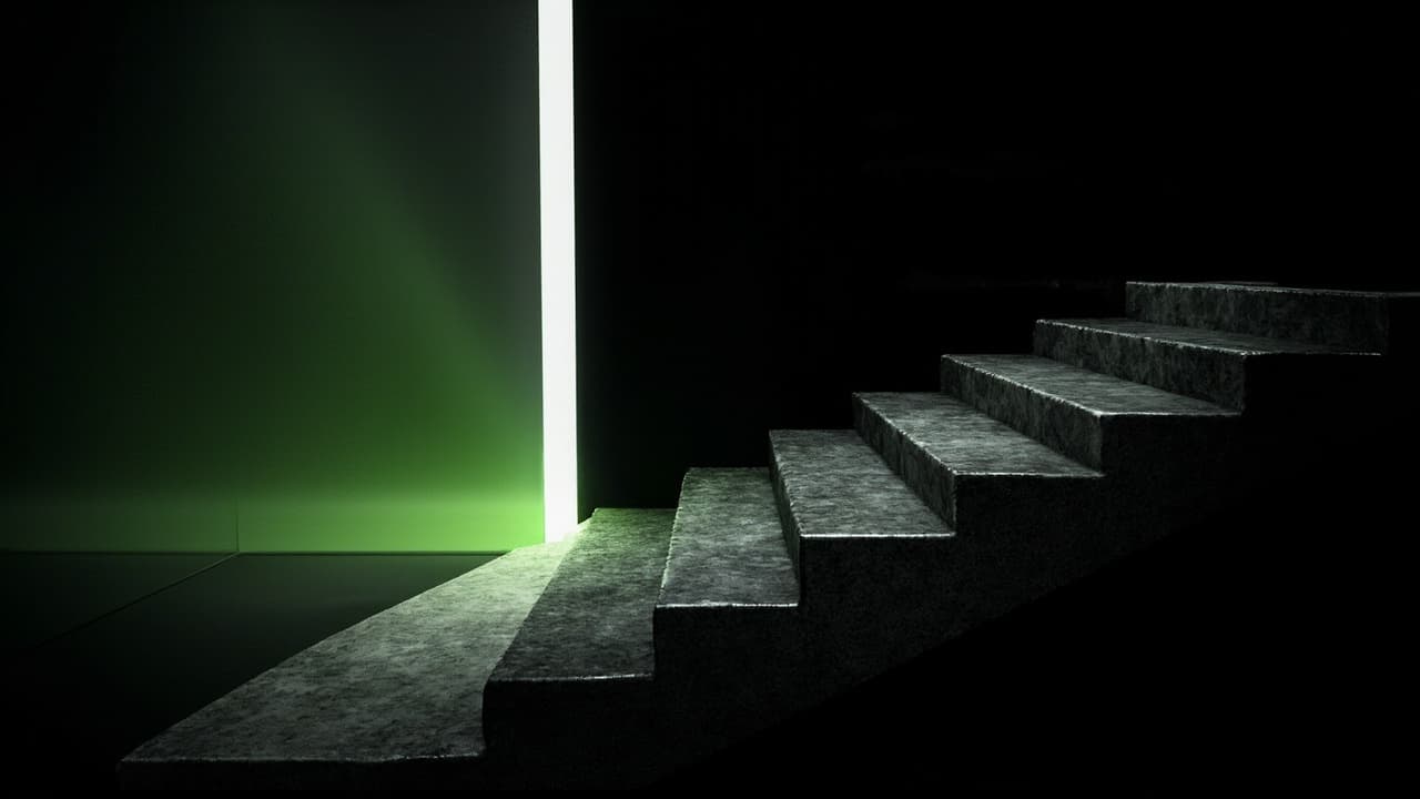 WCAG 2.2 Compliant, RPwD Rejected: The Gap That Hurts — illustration depicting Half of a poured-concrete wheelchair ramp ending abruptly in empty air beside a completed, polished marble staircase