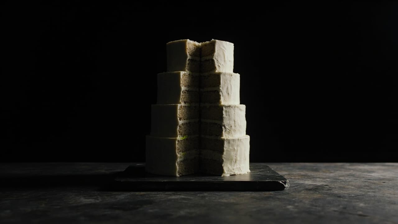 Zero Trust Sold You 80% Breach Reduction. The Median Rollout Delivered 9% — illustration depicting A towering ten-tier fondant cake, cleanly sliced to expose only the bottom tier as real sponge—the upper tiers are painted cardboard shells o