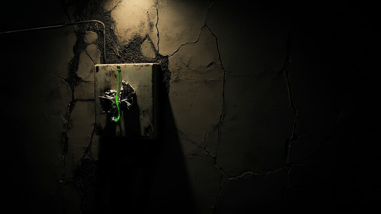 Agentic AI Is Quietly Building Your Next Outage — illustration depicting a porcelain fuse box in a dark basement, its fuses replaced by crumpled tin foil and paperclips, scorch marks creeping up the cracked plaster wall