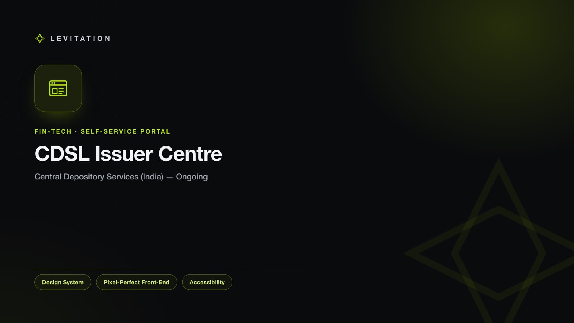 CDSL Issuer Centre corporate self-service portal by Levitation