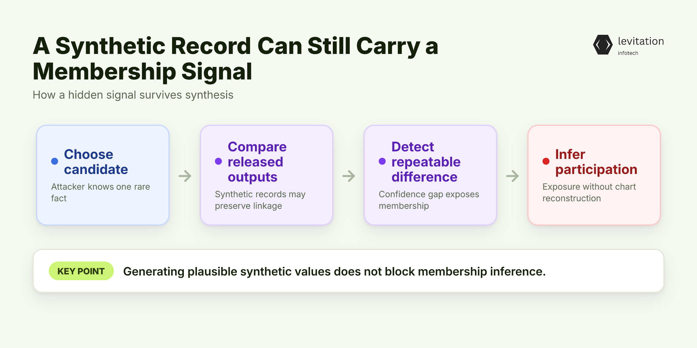 Illustration for A Synthetic Record Can Still Carry a Membership Signal